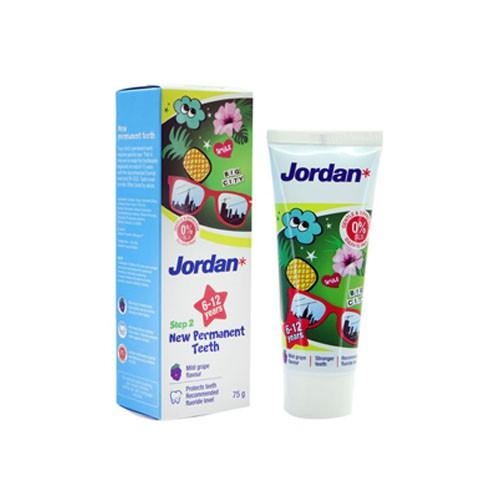 Combo 3 Kem đánh răng cho trẻ em 6-12 tuổi vị nho Jordan Step 2, 75g/tuýp