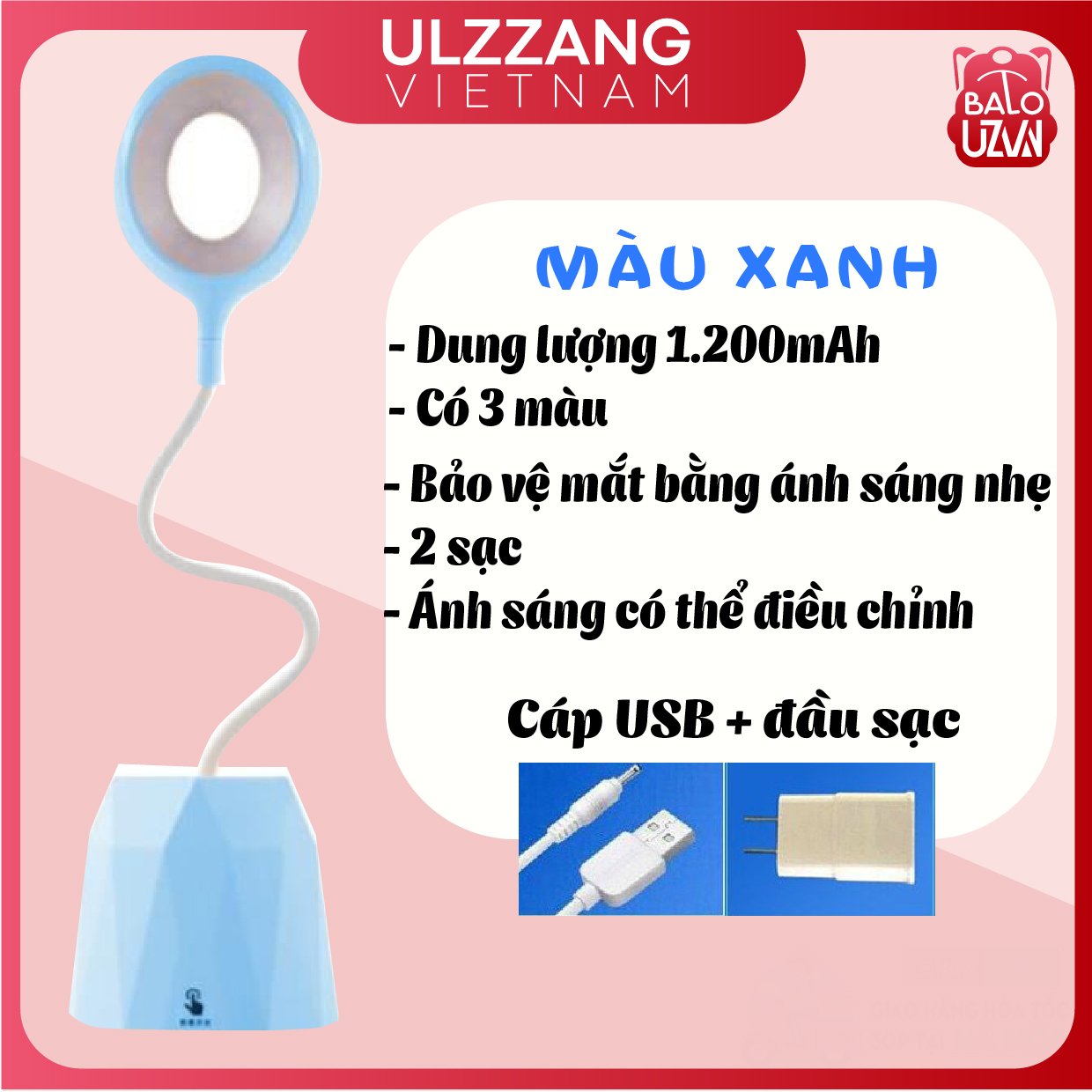 Đèn học để bàn chống cận tích điện , đèn mini cảm ứng đa năng cho bé 3 chế độ sáng.