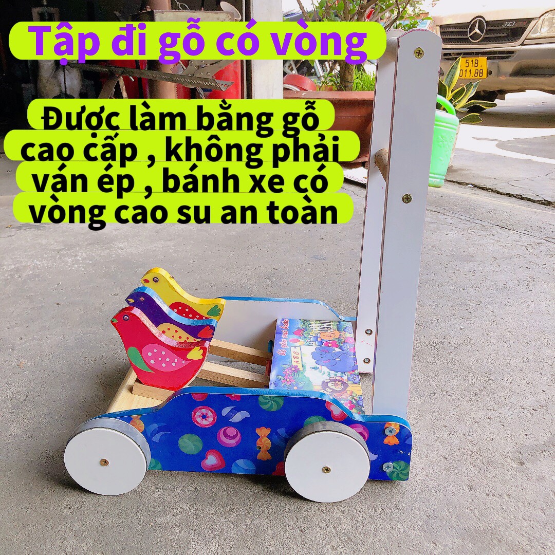 Tập đi gỗ có vòng cho bé , LONTON VÒNG