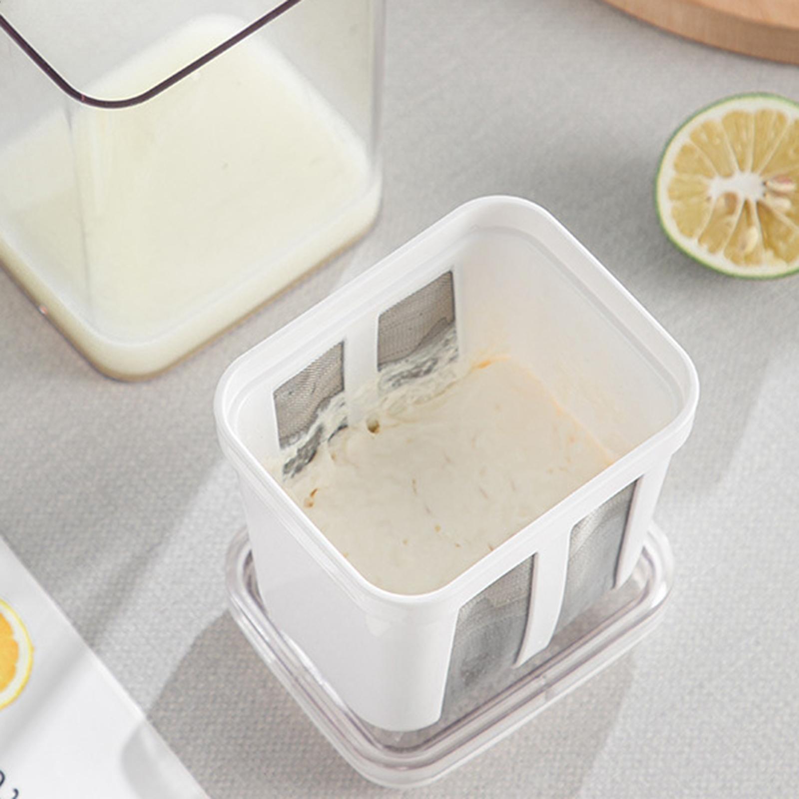 Yogurt Strainer Maker Food Strainer Household 1100ml Reusable Yogurt Filter,Juice Filter Soya Bean Milk Filter Cup for Picnic