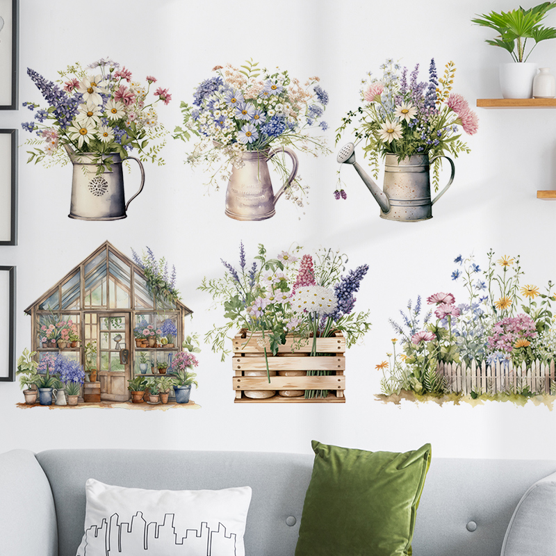 Sticker Giấy Dán Tường Decal Dán tường Tranh Dán Tường Trang Trí Tường Mẫu Cửa Hàng Hoa ZDB-2768