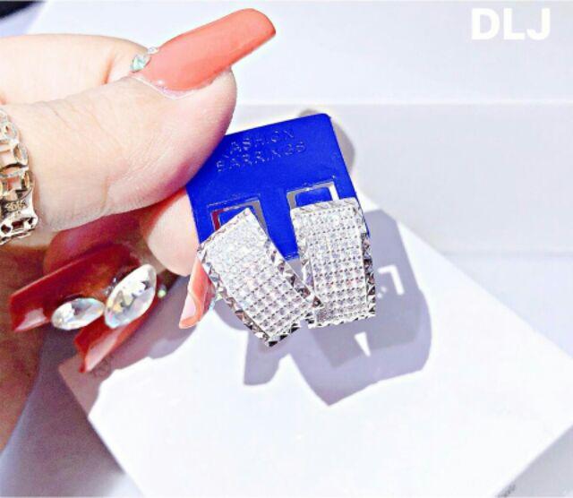 Bông tai bạc kiểu bấm