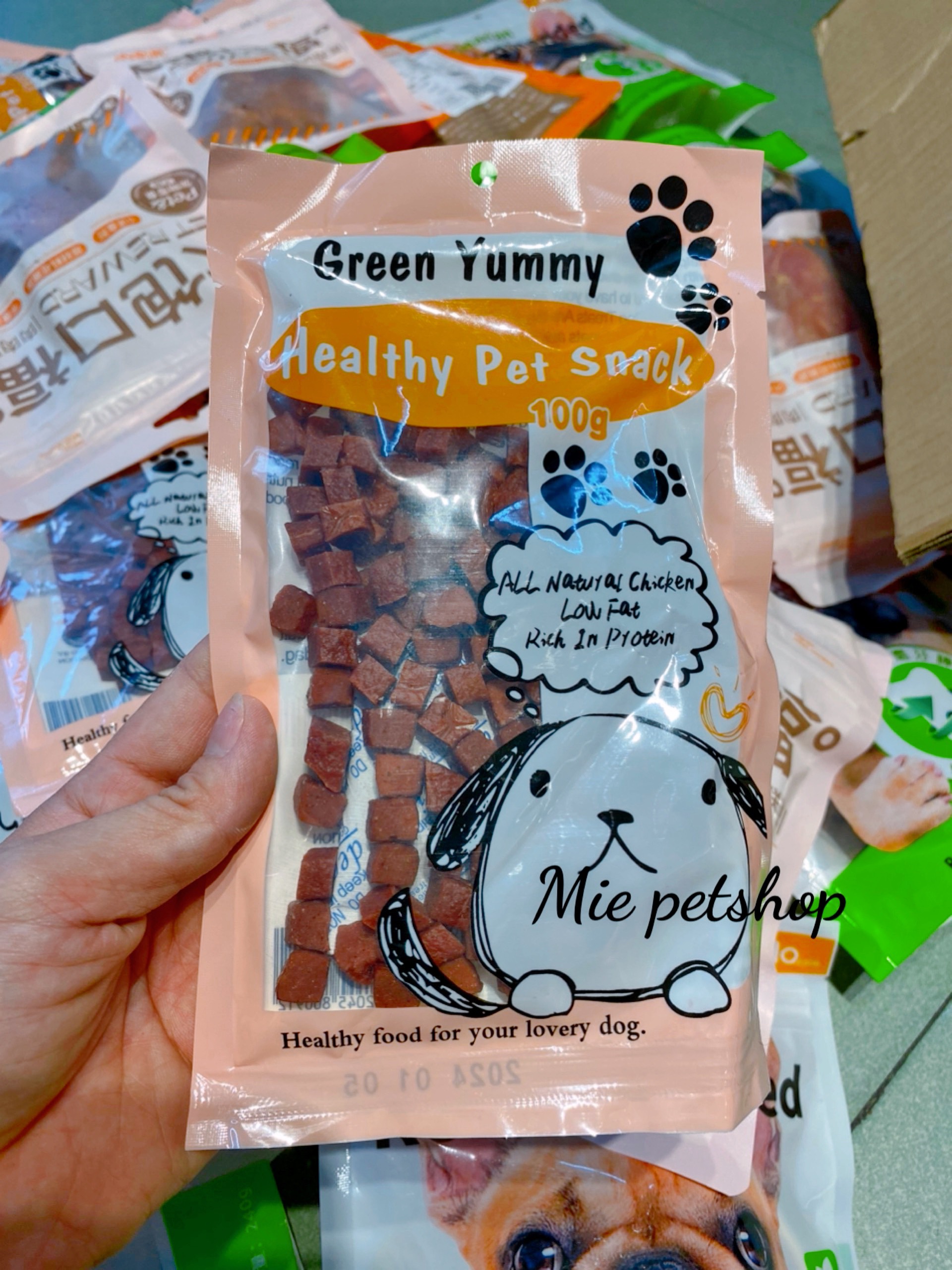 BÁNH THƯỞNG - THỊT BÒ VIÊN - ỨC GÀ SẤY - XƯƠNG CUỐN GÀ SẤY TAOTAOPET TÚI 100G CHO CHÓ MÈO