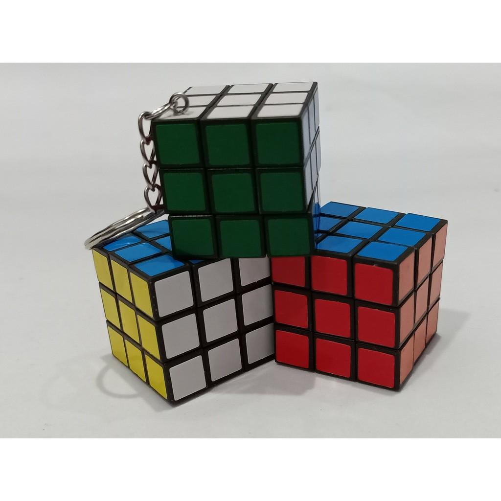 Móc khóa rubik 3*3cm-Móc Khóa Rubik 3x3 Xoay Được Khối Lập Phương Rubik 3 Tầng Keychain-Móc khóa rubik vuông 3x3 độc đáo