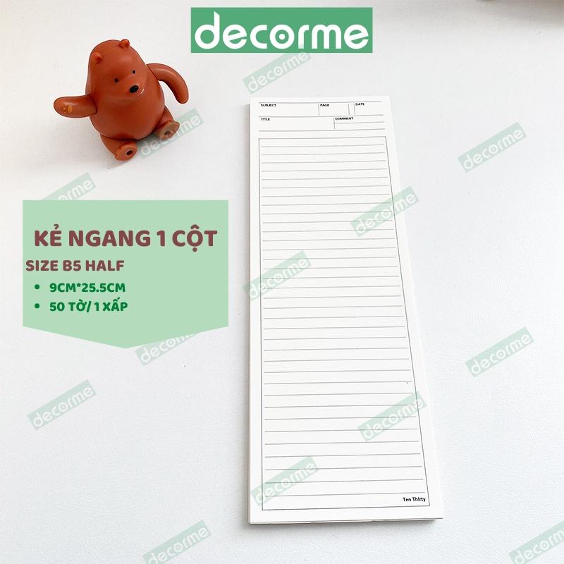 Giấy note từ vựng DecorMe giấy take note học từ vựng 50 tờ khổ B5 HALF nhiều mẫu phụ kiện văn phòng phẩm NWORD