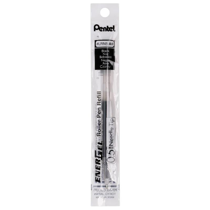 Vỉ 2 Bút Bi Gel EnerGel 0.5 mm Kèm Ruột LR5-A - Pentel VBLN105-A - Mực Đen