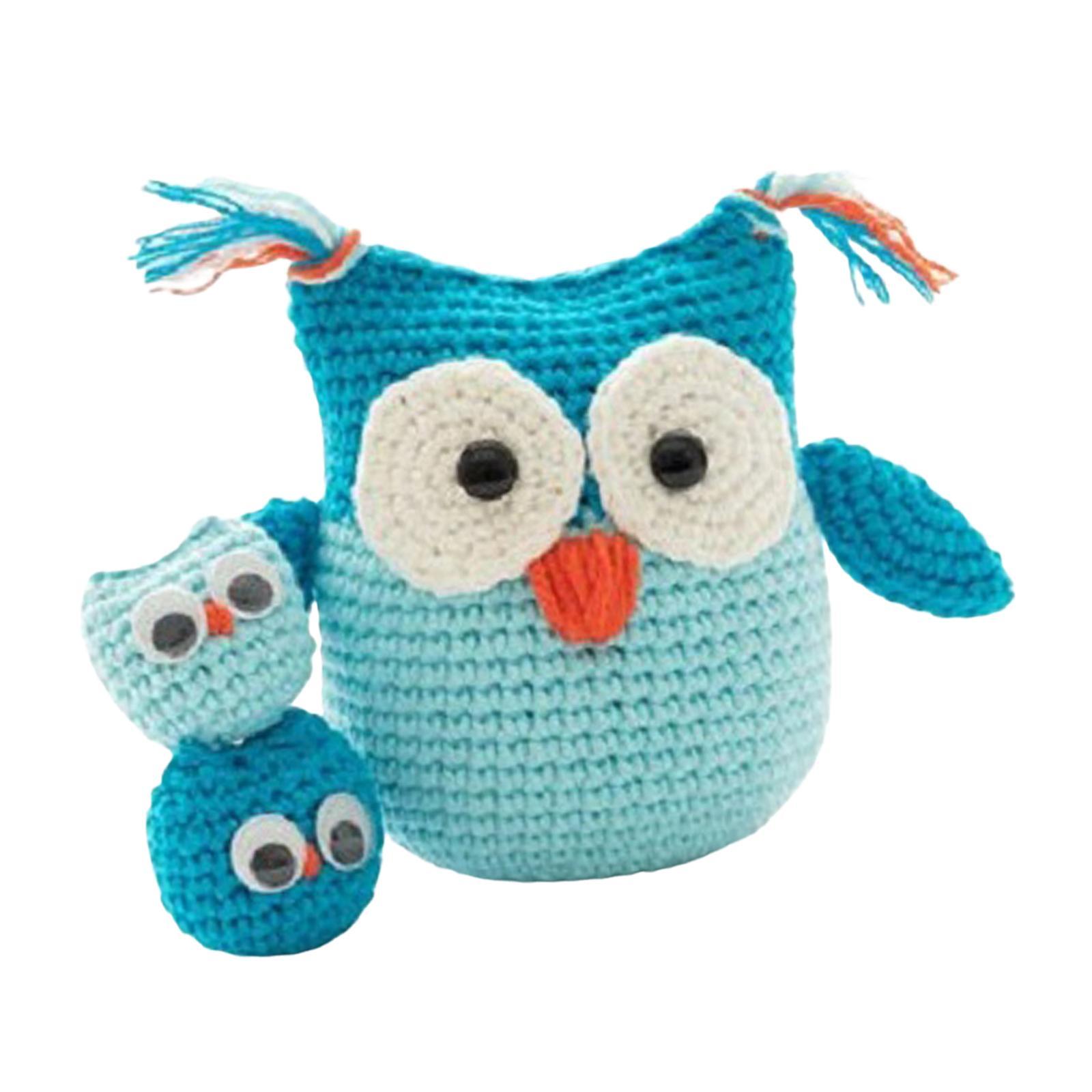 2Set DIY Owl Dinosaur Doll Crochet Kits Hand Knitting Toy Starter Crochet Your Own Crochet Kits Beginner Crochet Kits
