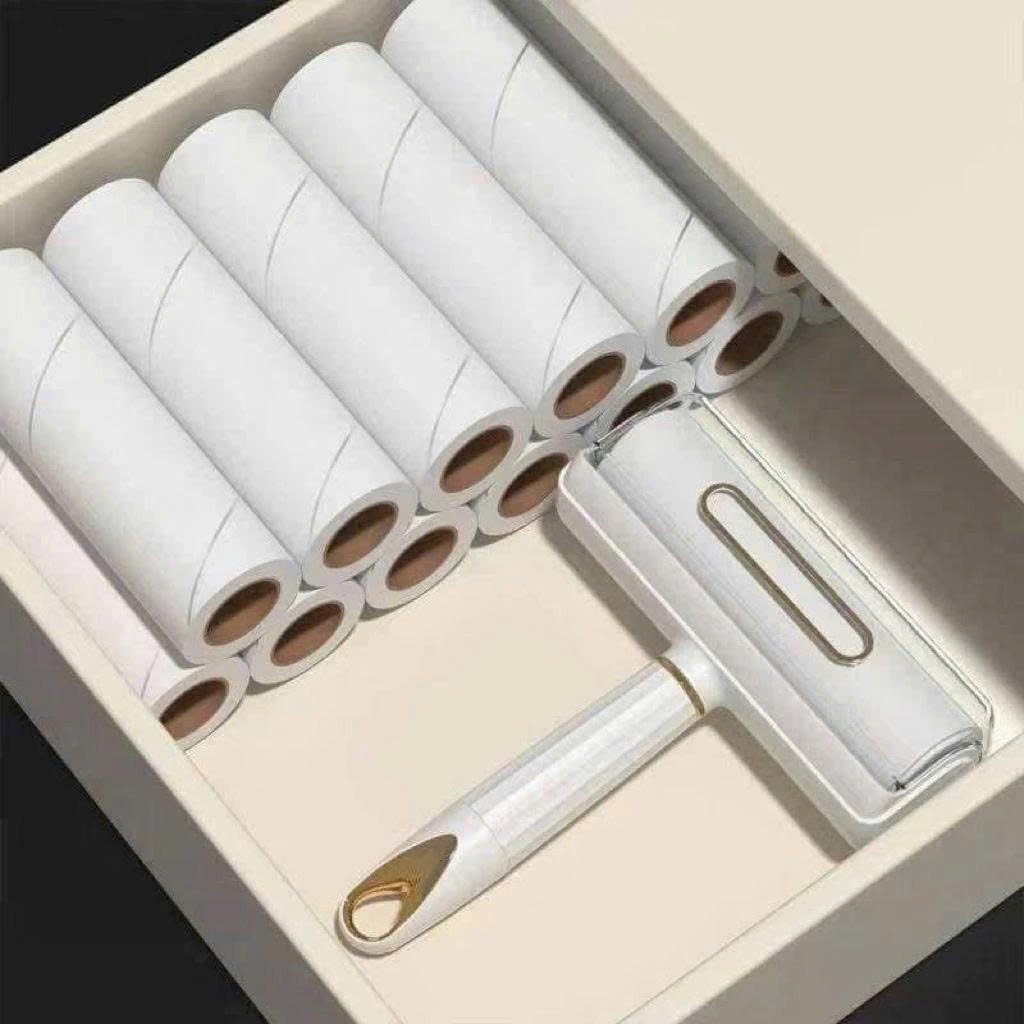 Combo Cây Lăn Bụi Quần Áo Đa Năng Kèm 9 Lõi Giấy Keo - Cây Lăn Hút Tóc, Lông Thú Cưng, Bụi Bẩn 16cm- HÀNG CHÍNH HÃNG MINIIN