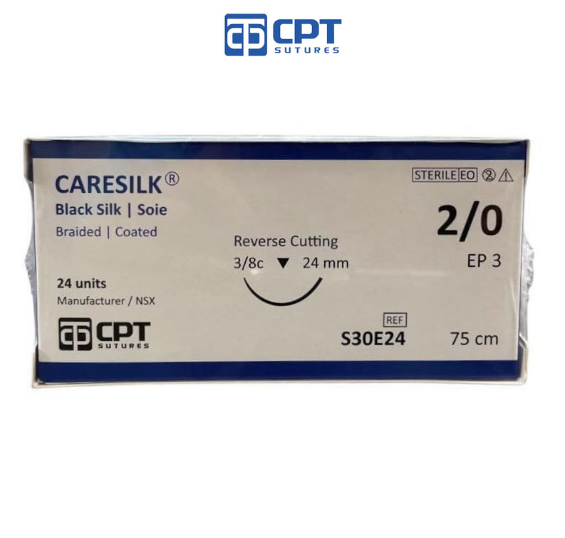 Hình ảnh Chỉ phẫu thuật không tiêu CPT Caresilk Silk số 2/0 - S30E24