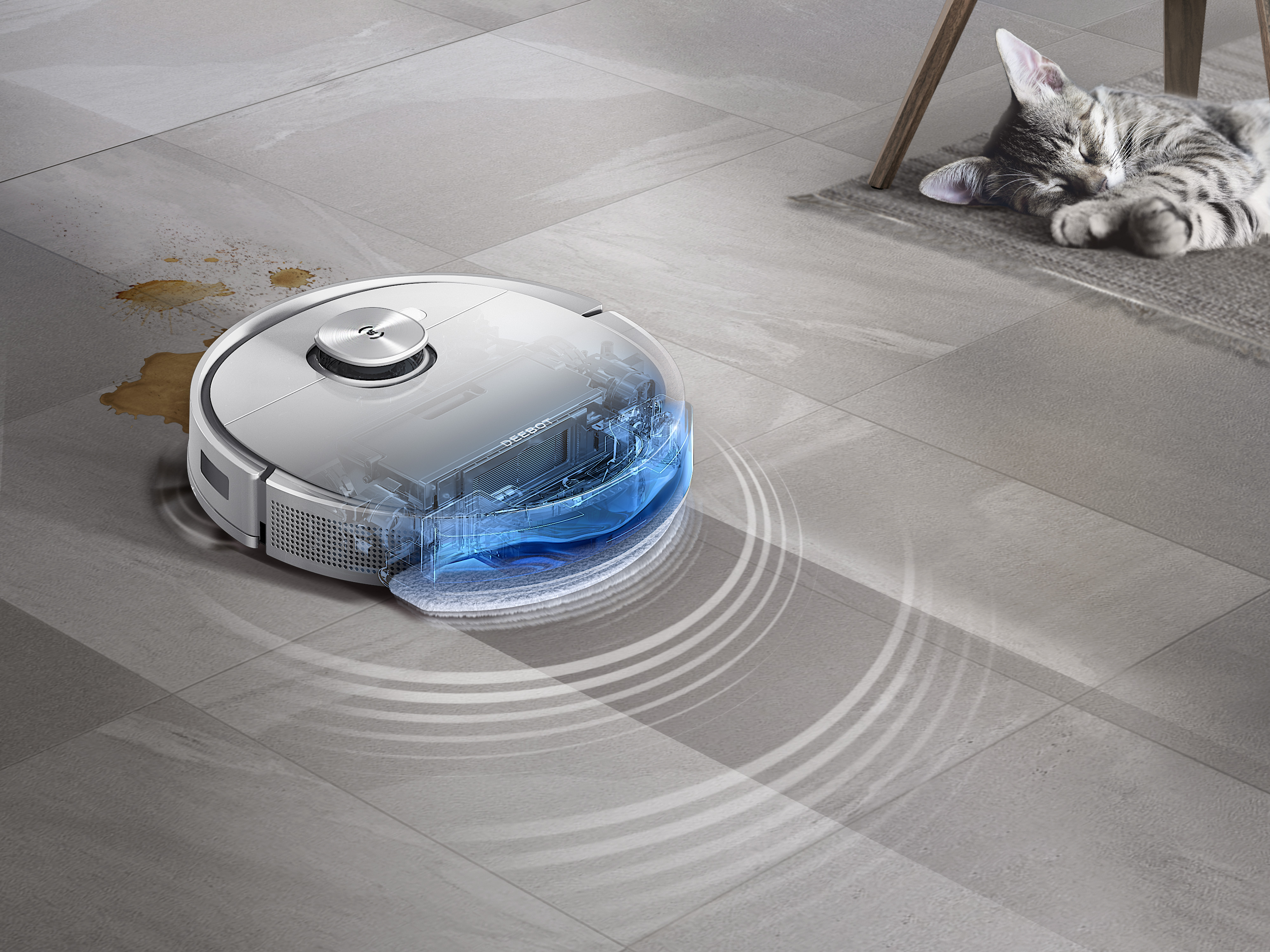 Robot hút bụi lau nhà ECOVACS Deebot Ozmo T9 - Lực hút 3000pa - Hàng chính hãng, bản quốc tế chuẩn CE