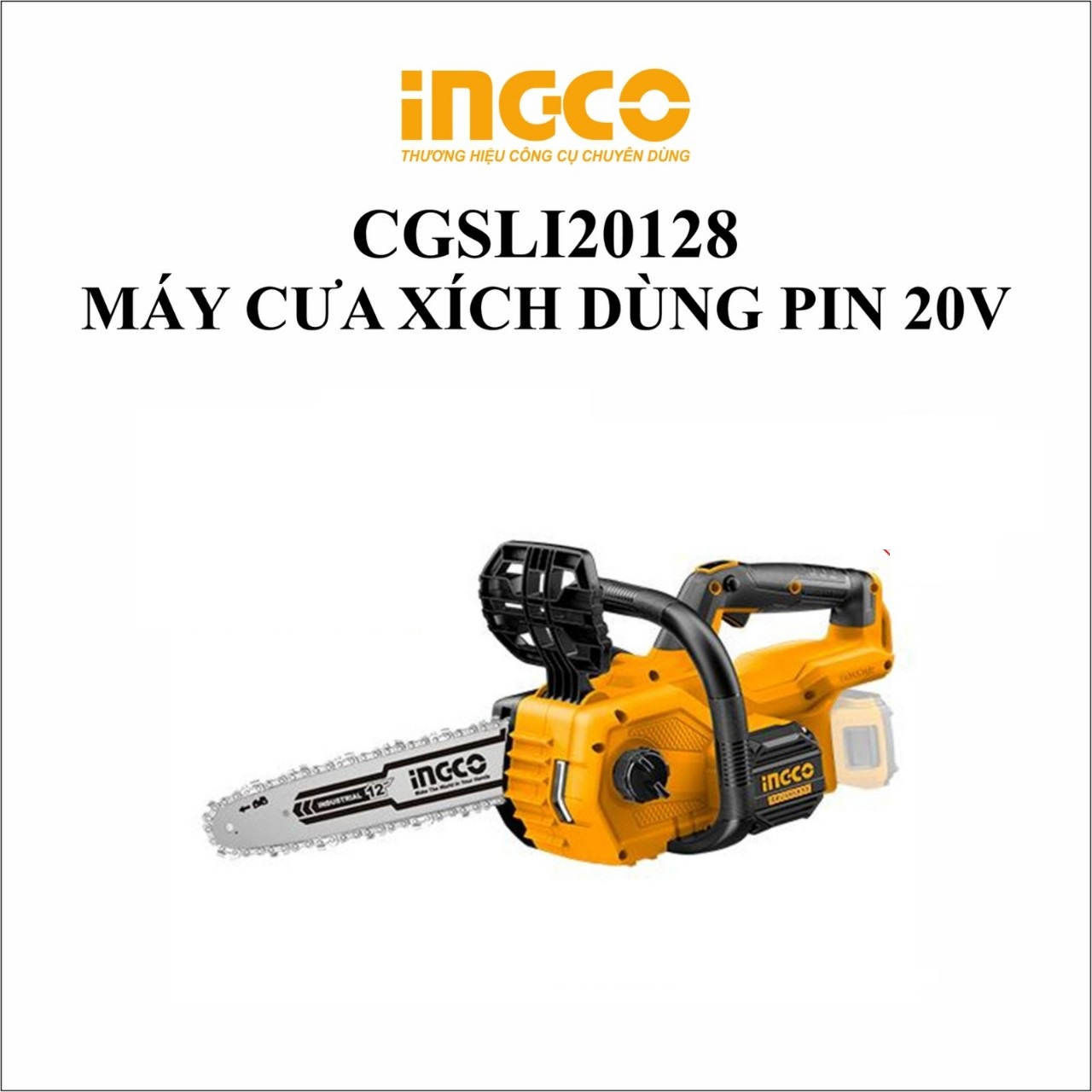 Máy cưa xích dùng pin 20V ingco cgsli20128 ( không pin xạc)