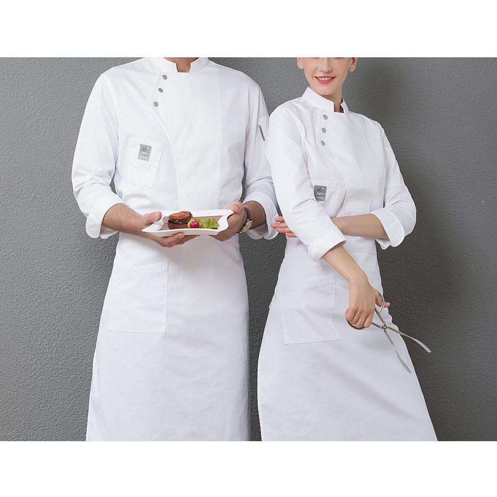 Unisex Chef Jackets Coat Long Sleeves Shirt Kitchen Uniform Workwear