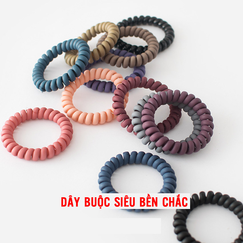 Dây buộc tóc nữ hình dây điện thoại [Set 5 dây] NASI nhiều màu dễ thương phong cách hàn quốc thun cột tóc nữ co giãn tốt phụ kiện tóc giao ngẫu nhiên