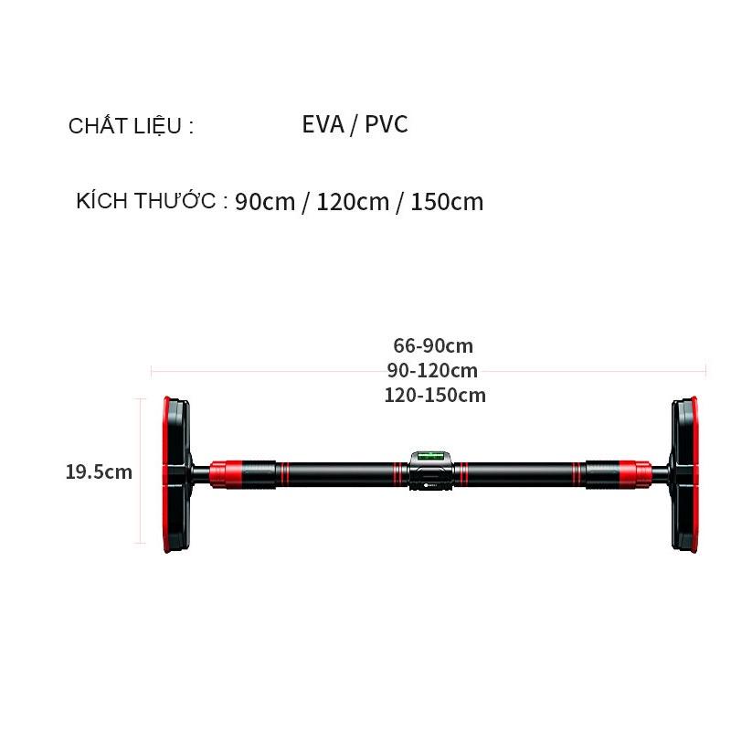 Xà đơn gắn cửa treo tường ENTERSI bằng thép chịu lực tải trọng 200kg, có chốt chống xoay, livo cân bằng xà