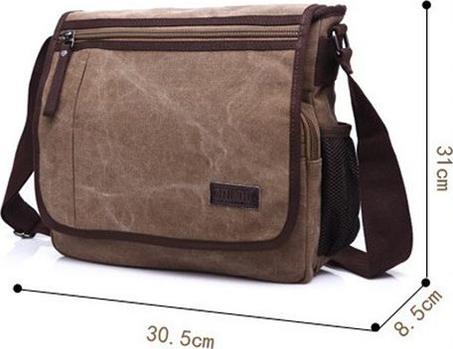 Men's Canvas Messenger Bag Cross Body Shoulder Student Bag