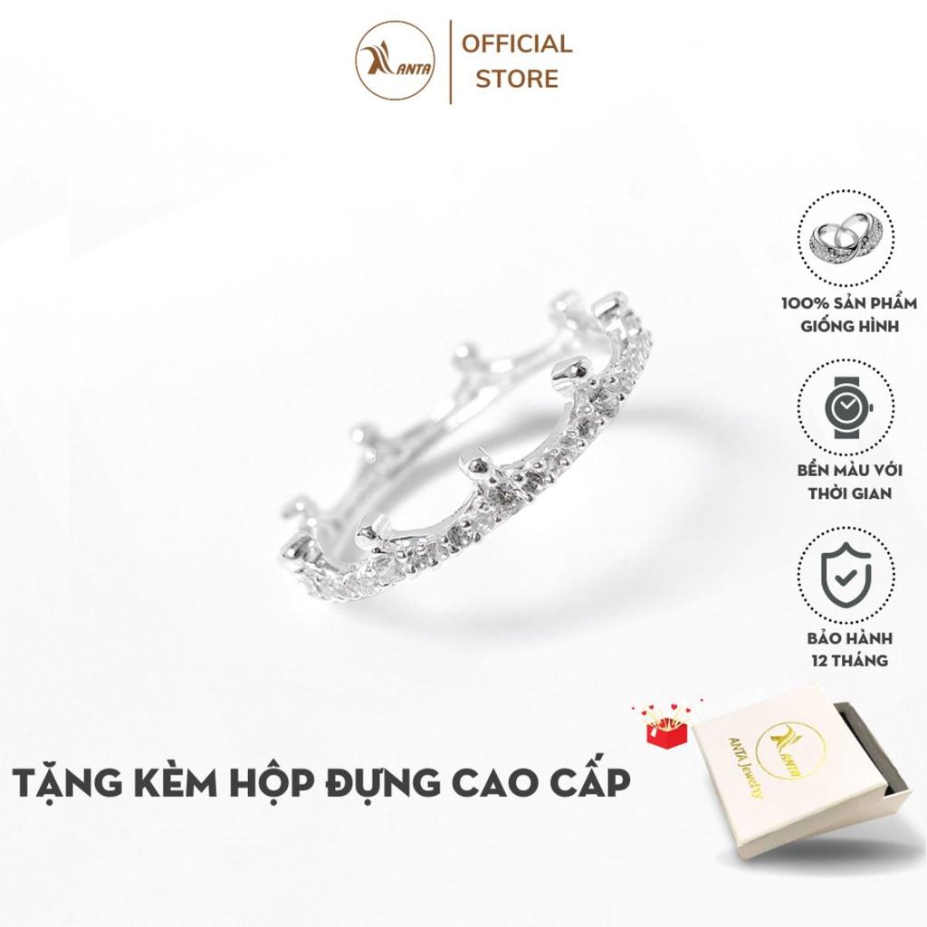 Nhẫn bạc nữ Anta ATJ9041, nhẫn nữ vương miện đính đá Crown ring