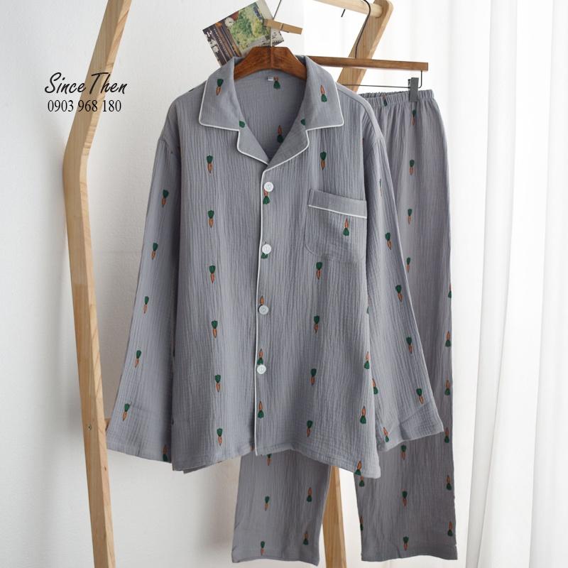 Pyjama nam dài tay vải Thô Nhật, đồ ngủ nam củ rà rốt đẹp - Since Then