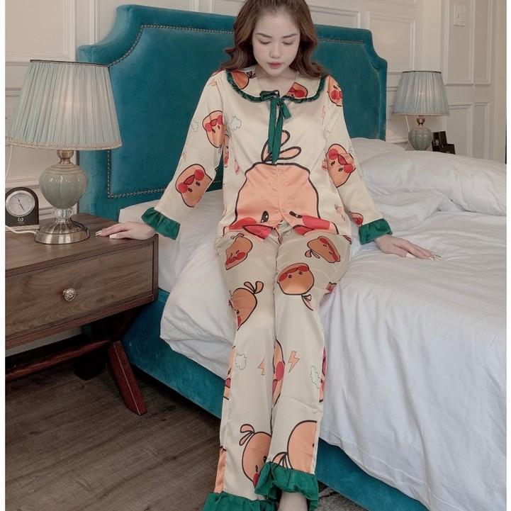 Đồ bộ nữ pijama tay ngắn quần dài nhiều màu, Họa Tiết dễ thương Ulzzang Hot Trend