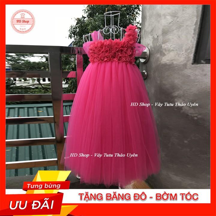 Váy tutu cho bé ️️ Váy tutu hông sen hoa 3D le