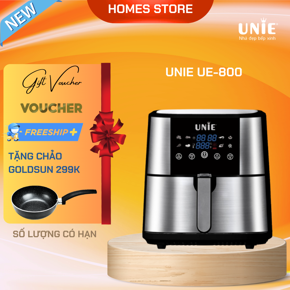 Nồi Chiên Không Dầu Unie UE-800 Tiêu Chuẩn Đức Công Suất 1800W Dung Tích 8L- Hàng Chính Hãng