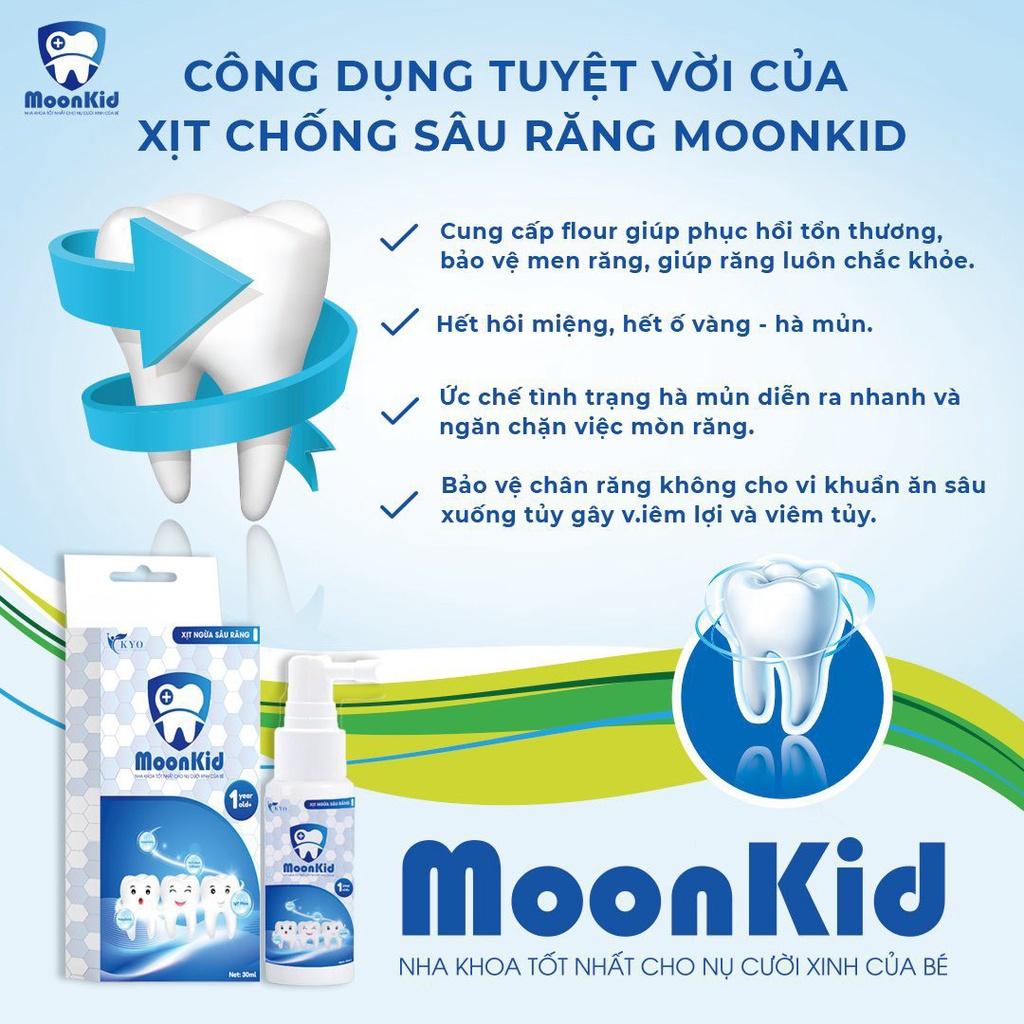 Xịt Ngừa Sâu Răng MOONKID, giảm đau răng, ngăn ngừa sâu răng, hà răng cho bé - 30ml