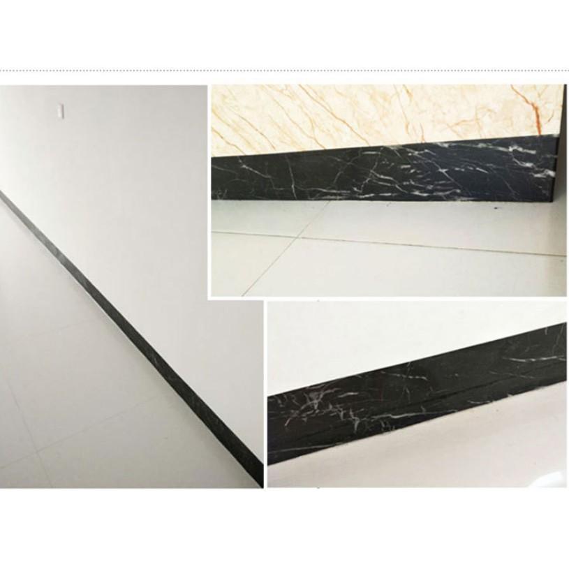 Cuộn 5m decal viền tường đá hoa cương đen vân trắng keo sẵn