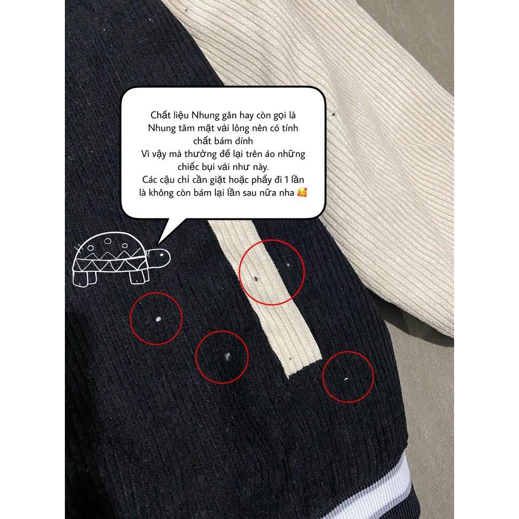 Áo Khoác Bomber Nhung Gân Tăm 2 Lớp Thêu Chữ D&BAD Áo BomBer Bóng Chày Nam Nữ Phong Cách Hàn Quốc