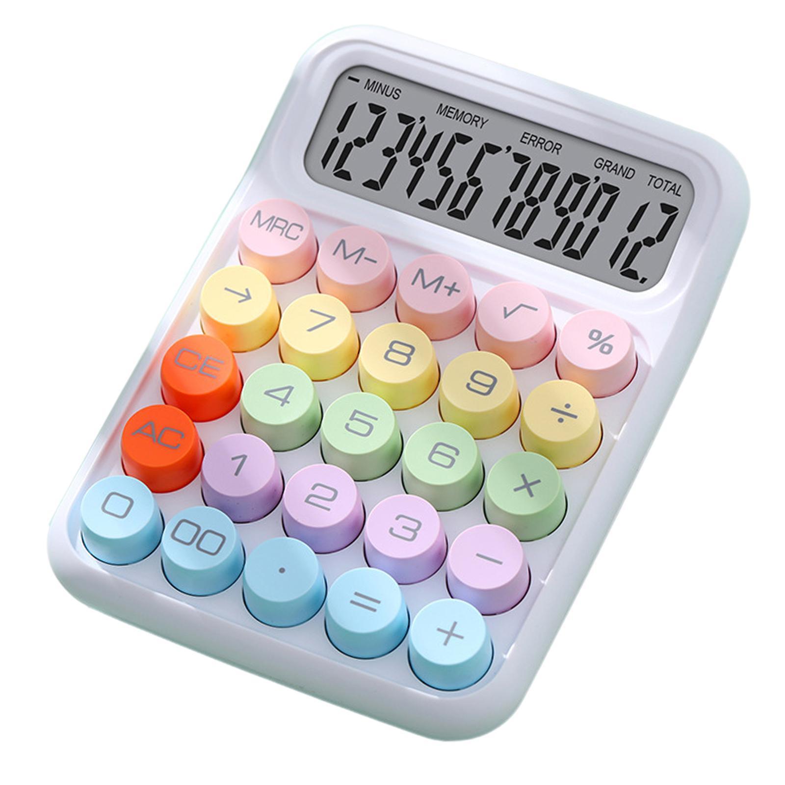 Mechanical Button Calculator Calculator Standard Calculator, with Non Slip Mat Desktop Calculator Office Calculator for Class, Home