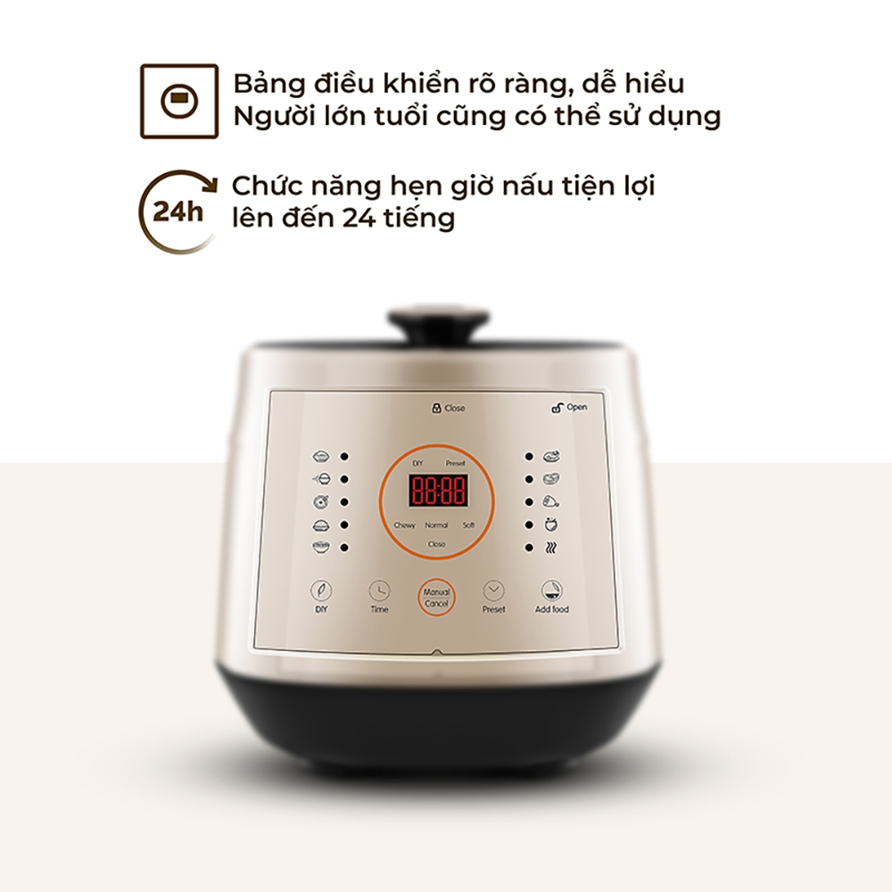 Nồi cơm áp suất đa năng Elmich PCE-1806 - Hàng chính hãng