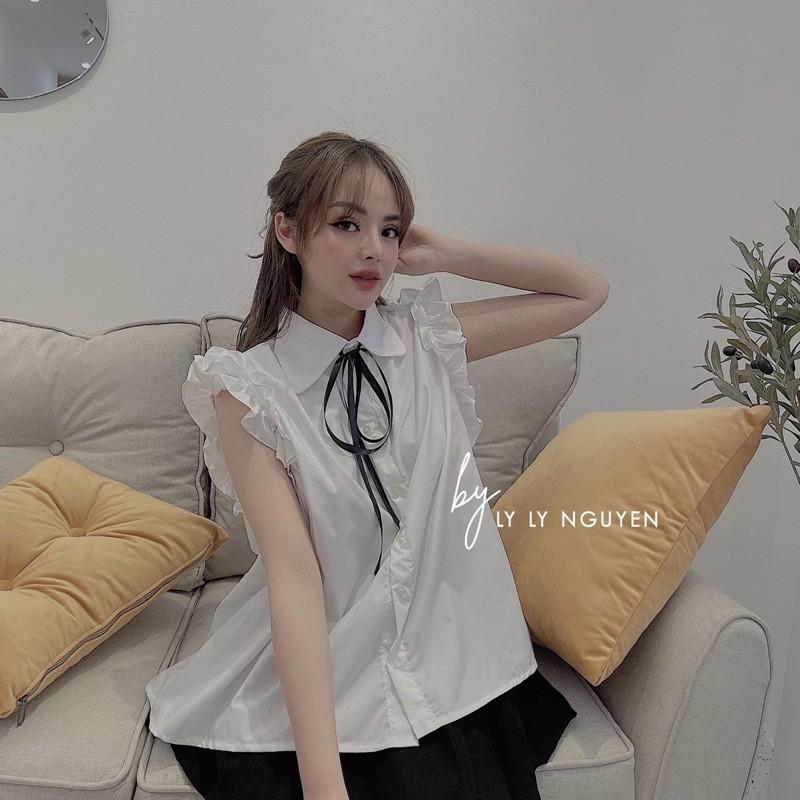 Áo Sơmi Tay Bèo Cổ Nơ, Áo Kiểu Cute Có Ảnh Thật Kèm Video