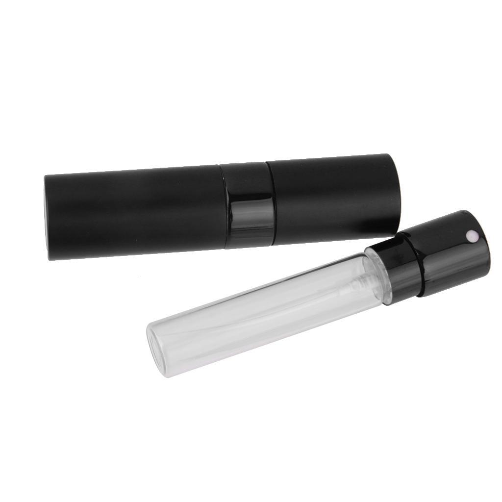4X 8ml Refillable Rotation Perfume Atomizer Empty Spray Bottle Black