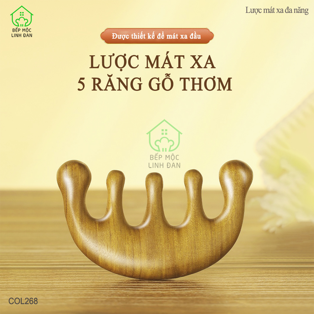 Lược Gỗ Thơm Răng Thưa Độc Đáo Chuyên Dụng Mát Xa Dưỡng Sinh