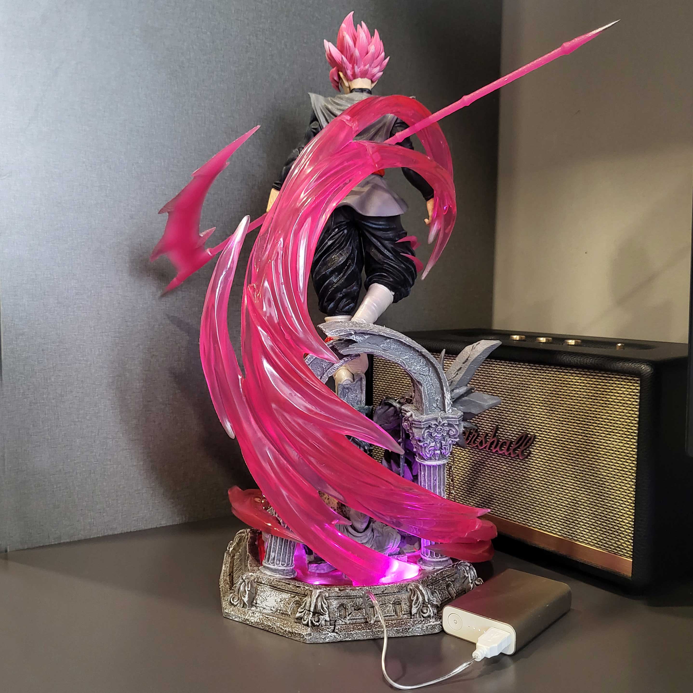 Mô hình Black Goku Rose 2 đầu 48 cm có LED (usb độc quyền) - Dragon Ball