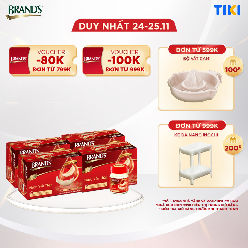 Combo 4 Nước yến thật BRAND'S Đường Phèn