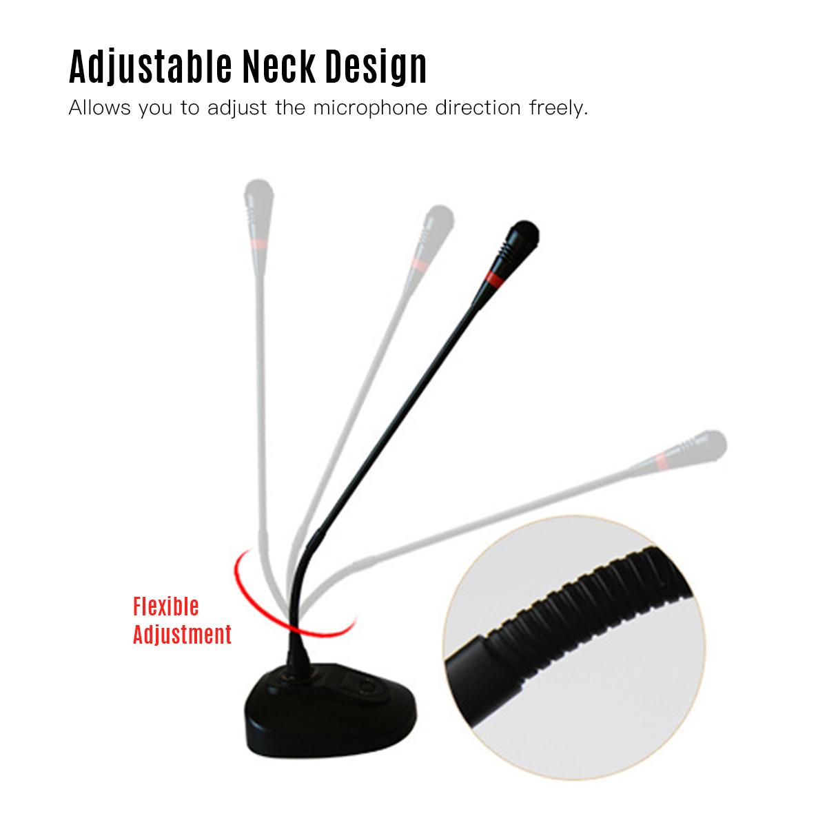 USB Computer Microphone Desktop Wired Microphone Cardioid Condenser Mic Adjustable Neck Plug & Play for PC Laptop Office