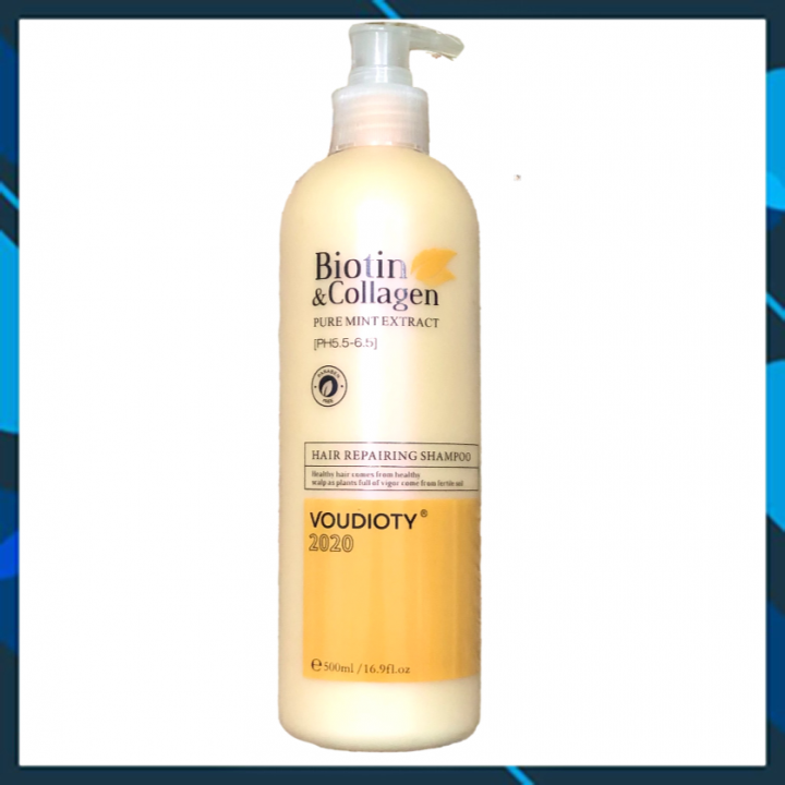 DẦU GỘI VOUDIOTY HAIR REPAIR BIOTIN &amp; COLLAGEN VÀNG NGĂN GÃY RỤNG CHO TÓC HƯ TỔN DO HÓA CHẤT 500ML