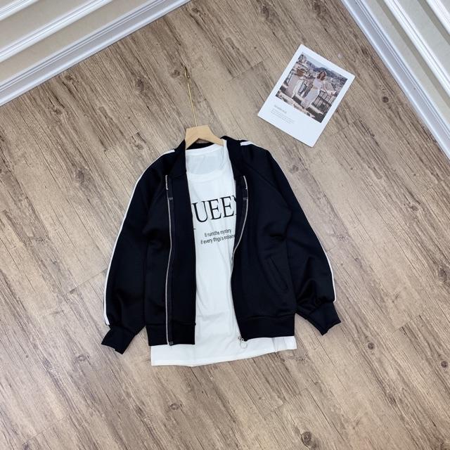 BÁN SỈ ÁO BOMBER 2 SỌC CHO NỮ