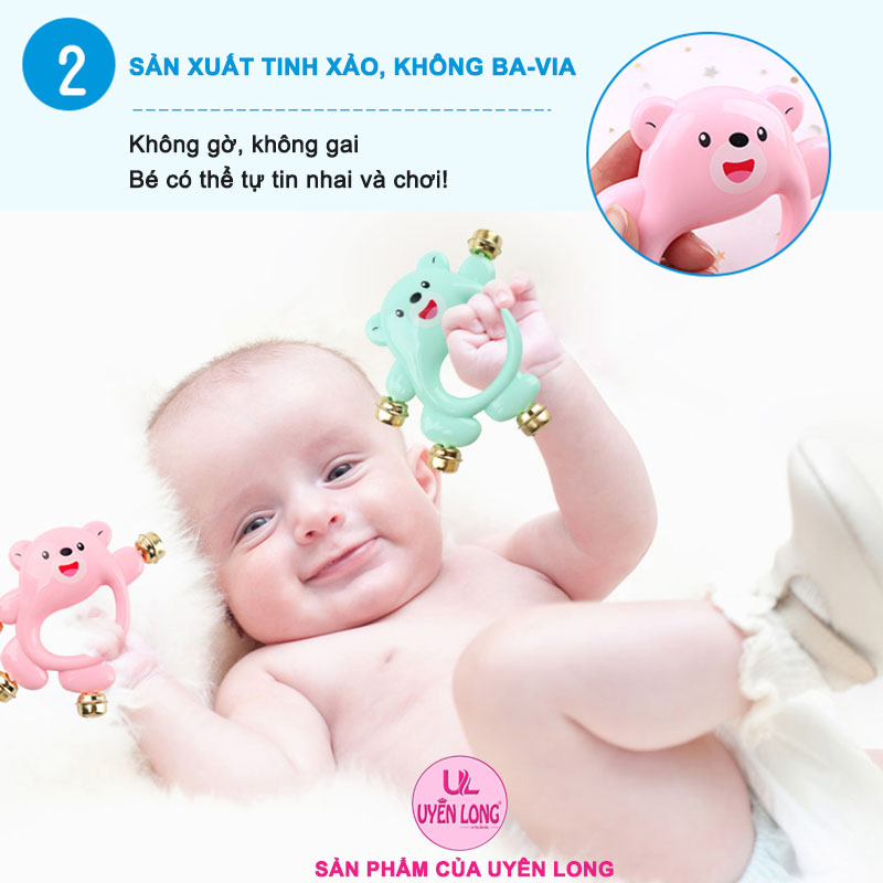 Lục Lạc, Xúc Xắc Có Chuông Cầm Tay Hình Gấu Dễ Thương Cho Bé Sơ Sinh Từ 0-3 Tuổi, Để Em Bé Của Bạn Không Khóc