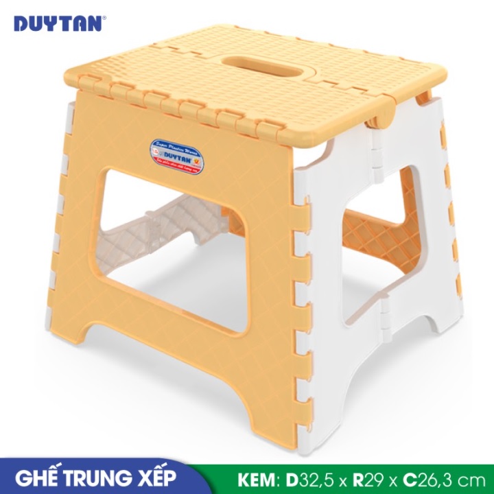 Ghế trung xếp nhựa Duy Tân (32.5 x 29 x 26.3 cm) - 15065 - Giao màu ngẫu nhiên - Hàng chính hãng