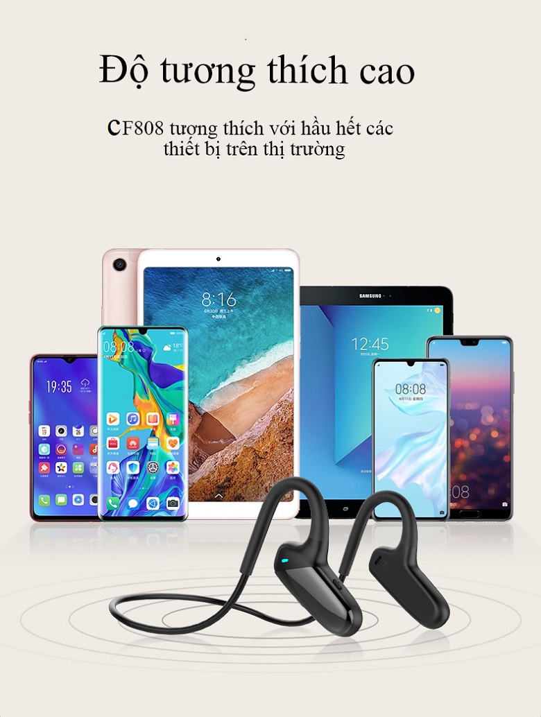 Tai Nghe Bluetooth Nhét ,Tai Không Dây (Dẫn Xương CF808 )  