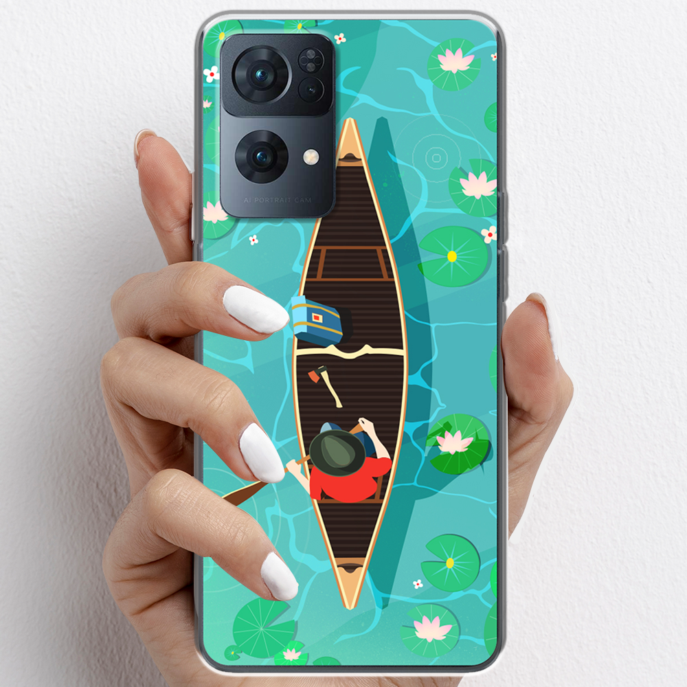Ốp lưng cho Oppo Reno7 Pro  nhựa TPU mẫu Chèo thuyền