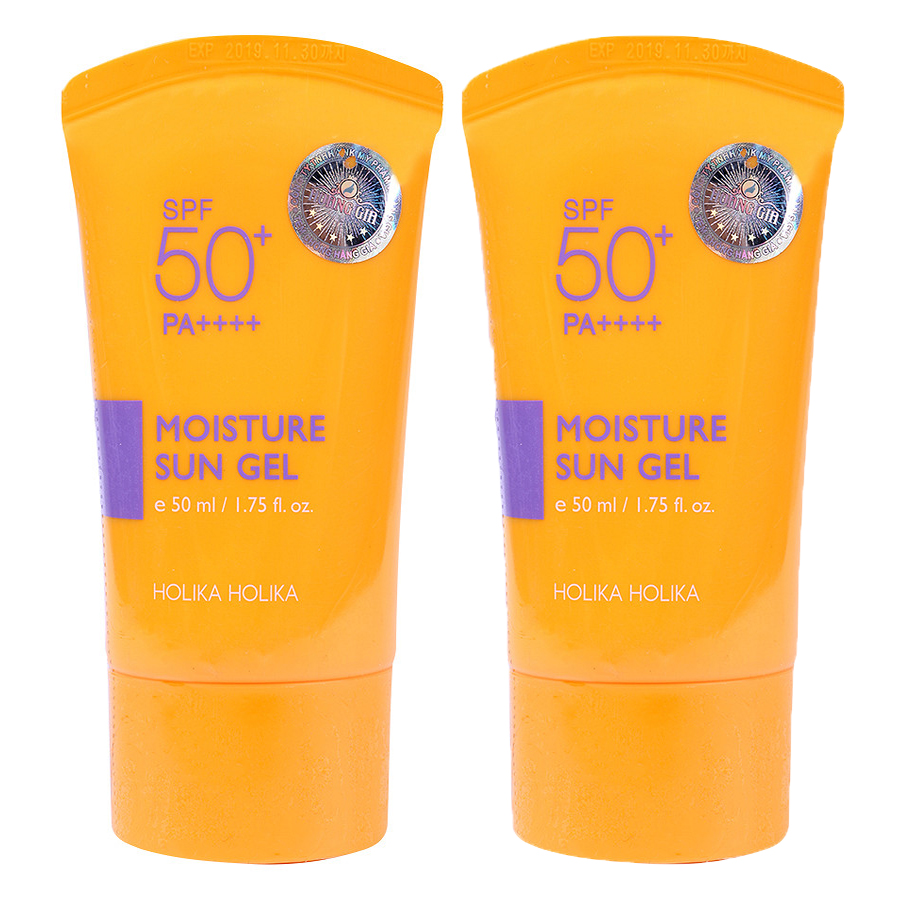 Combo 2 kem chống nắng dưỡng da trắng mịn Holika Holika moisture sun gel SPF50+ PA++++ 50ml