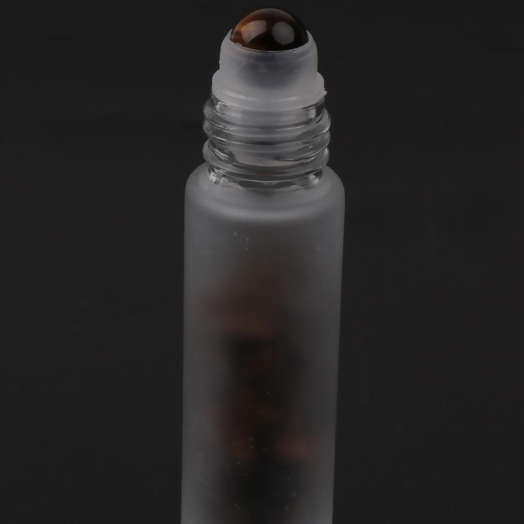 2X 10ml Empty Frosted Glass Perfume Roller Ball Bottles