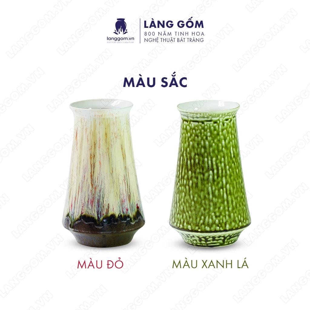 Bình hoa, lọ hoa Gốm sứ Bát Tràng cao cấp Men chảy dáng chuông dùng làm quà tặng, trang trí - Làng Gốm Bát Tràng