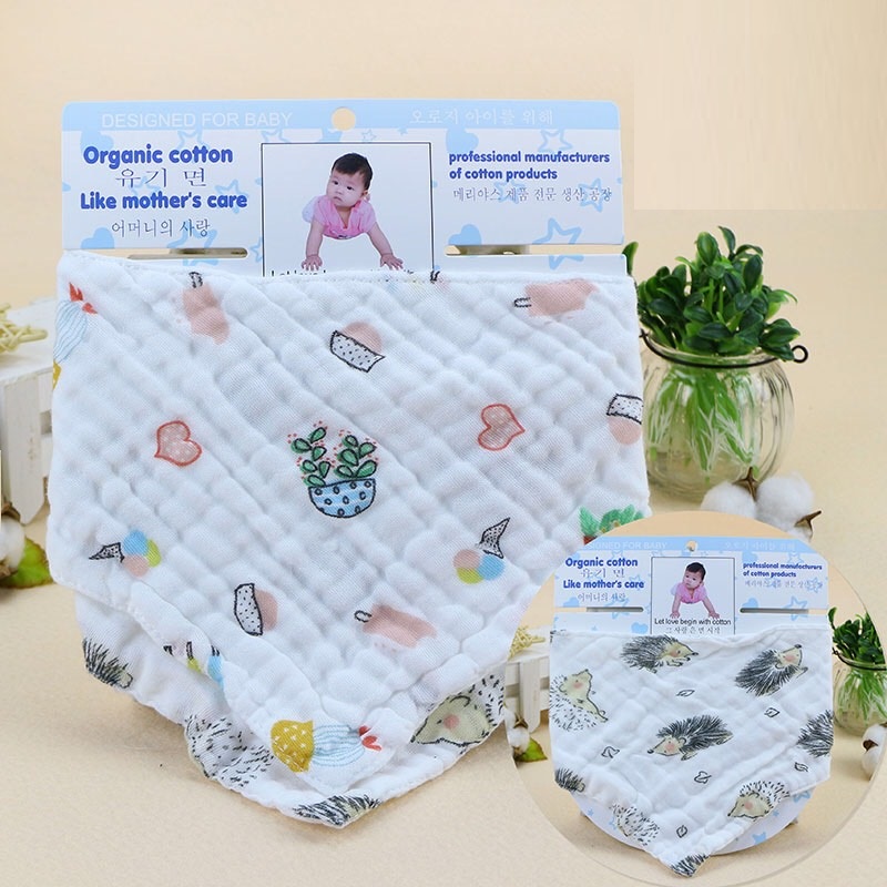 Set 2 Khăn Yếm Tam Giác Organic Cotton Cho Bé