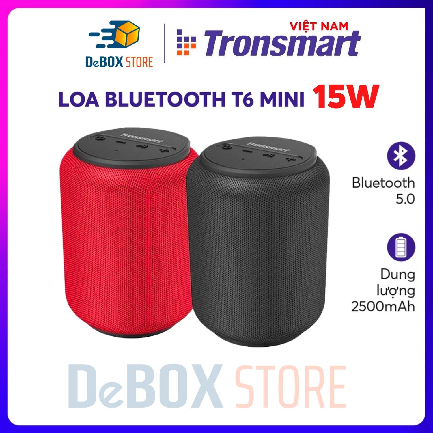 Loa Bluetooth Không Dây Tronsmart Element T6 Mini 15W, Chống nước IPX6, công nghệ TWS ghép đôi 2 loa - Hàng Chính Hãng