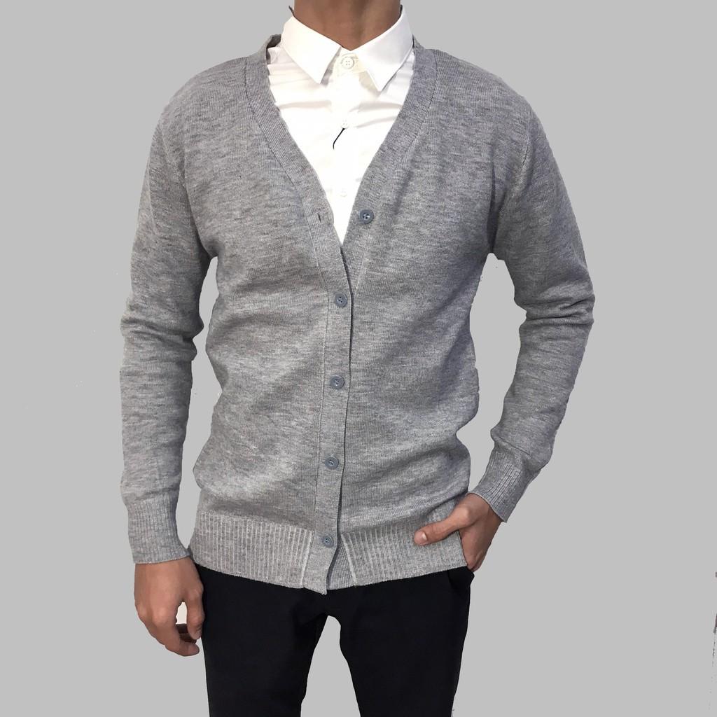 Áo cardigan nam Len cao cấp - Giá tận xưởng | Mua áo khoác cardigan nam dệt kim cổ V mỏng bigsize