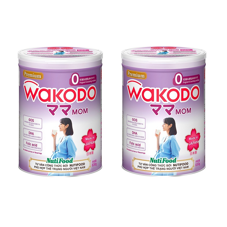 Bộ 2 Lon Sữa Bột Wakodo Mom - 830g