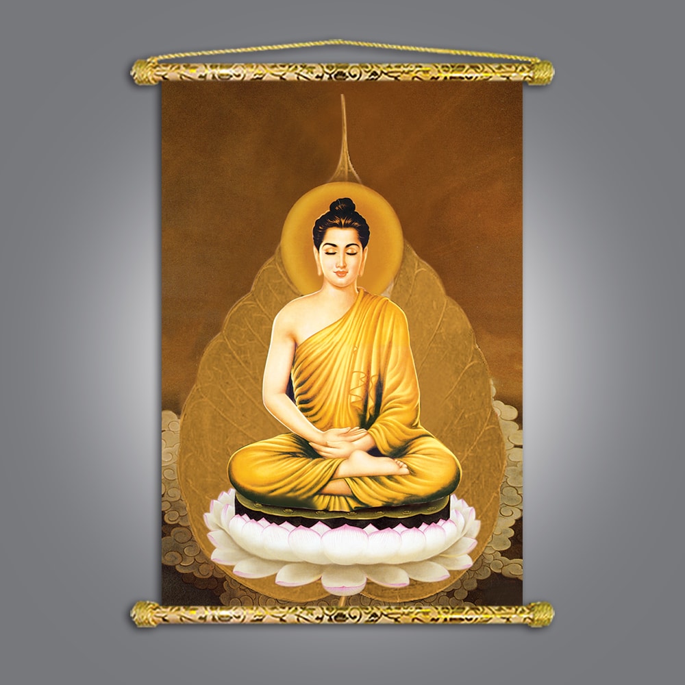 [Tranh Phật Giáo ] Bổn Sư Thích Ca Mâu Ni - Chất liệu Vải canvas nẹp sáo gỗ T4043