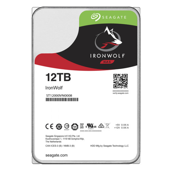 Ổ Cứng HDD NAS Seagate IronWolf 12TB/256MB/3.5 - ST12000VN0008 - Hàng Chính Hãng